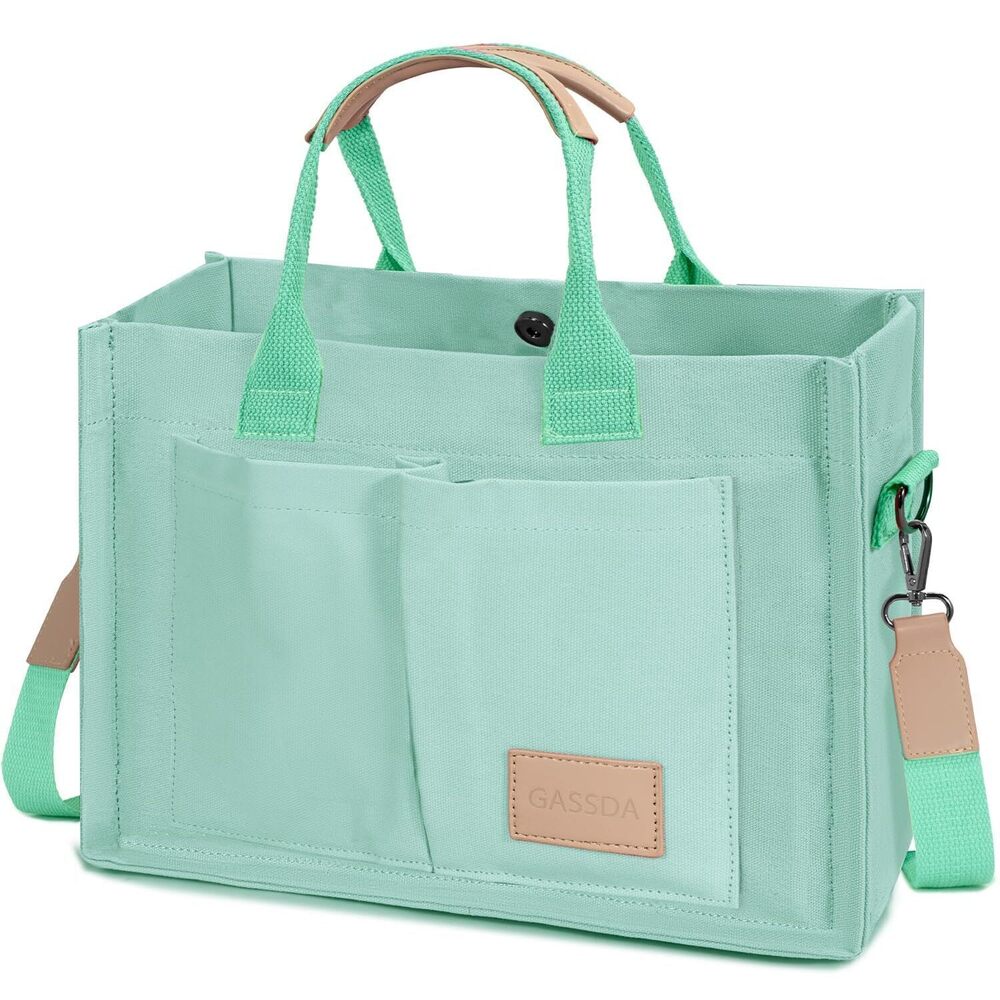 2350 Canvas Tote Bag Crossbody Work Purse with Pockets Top Handle Handbag